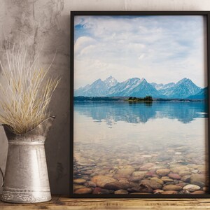 Mountain Top Reflections On The Lake Self-Adhesive Poster - Large Wall Decoration - Interior Decor - Removable Poster #35PM