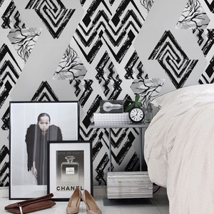 Triangles Abstraction Wallpaper - Renters decor - Traditional or removable wallpaper - Abstract, geometric pattern - Modern design #80