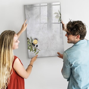 Tablero magnético de hormigón y aceitunas, lista de tareas para la pared, tablero de mensajes gris, exhibición de fotos de alimentos y bebidas, marcador + esponja