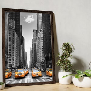 Avenue With Taxis In New York Self-Adhesive Poster - Room Decoration - Peel & Stick - Removable Wall Art - Room Decoration #64PM