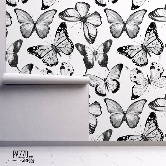 Watercolor Butterfly Wallpaper Renters Decor Wall Mural - Etsy Watercolor Butterfly Wallpaper Renters Decor Wall Mural - Etsy