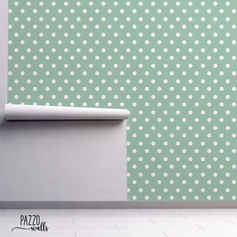 Renters decor Pastel Wallpaper #44 Polka dot Wallpaper Peel and stick self adhesive wallpaper or traditional wallpaper