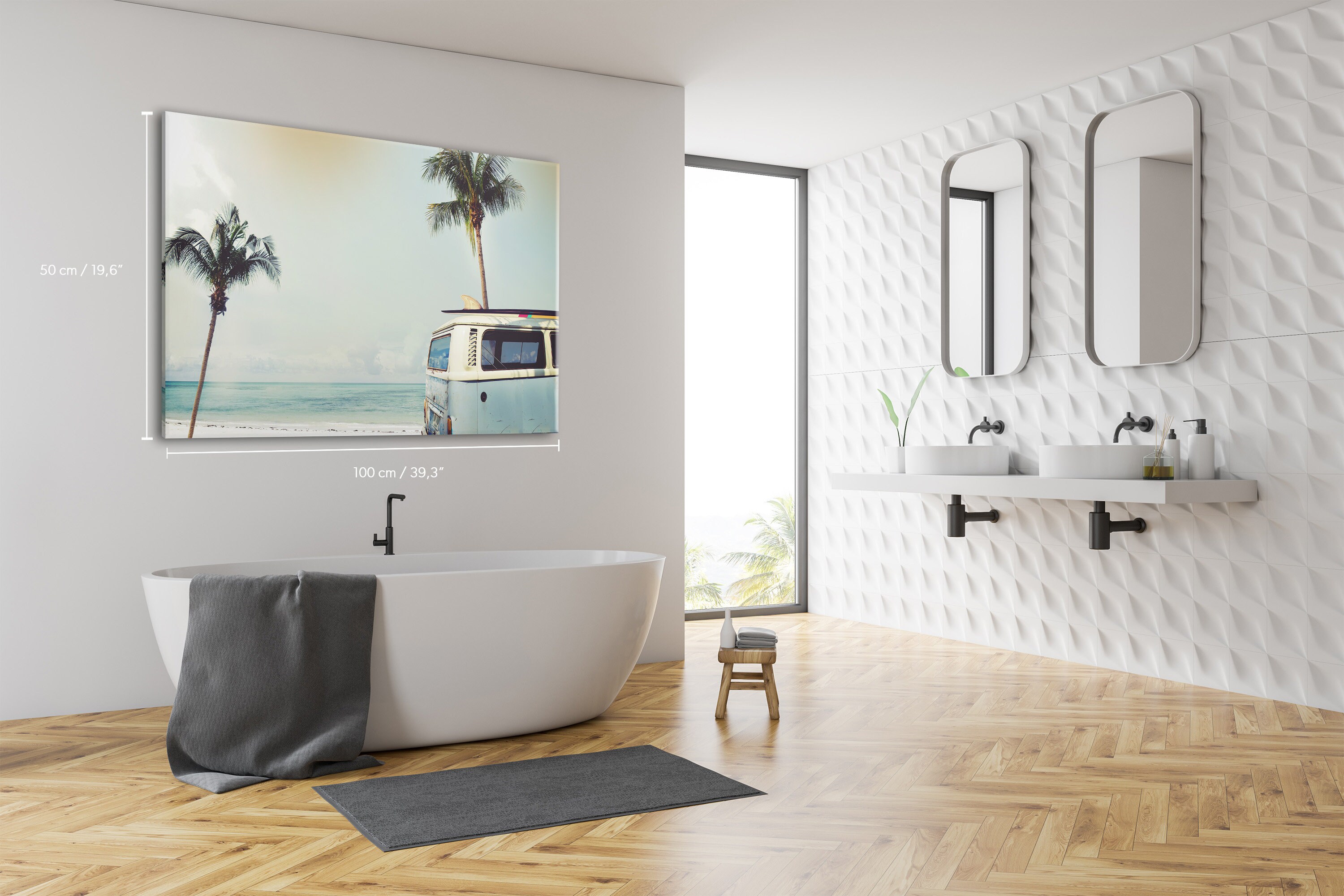 Vintage Car Parked on the Tropical Beach seaside With | Etsy