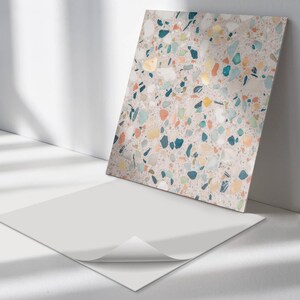 Many Stones Tile Stickers, Beige Removable Tiles, Tile Stickers, Texture PVC Floor Tiles, Kitchen Tile Stickers image 2
