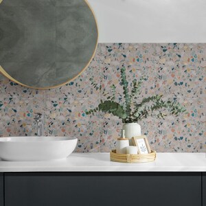 Many Stones Tile Stickers, Beige Removable Tiles, Tile Stickers, Texture PVC Floor Tiles, Kitchen Tile Stickers image 5