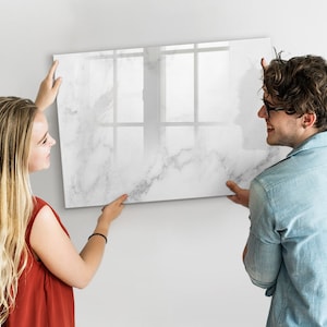 Pizarra magnética de mármol, organizador de pared, tablero de estado de ánimo blanco, patrón de textura de centro de comando, marcador + esponja