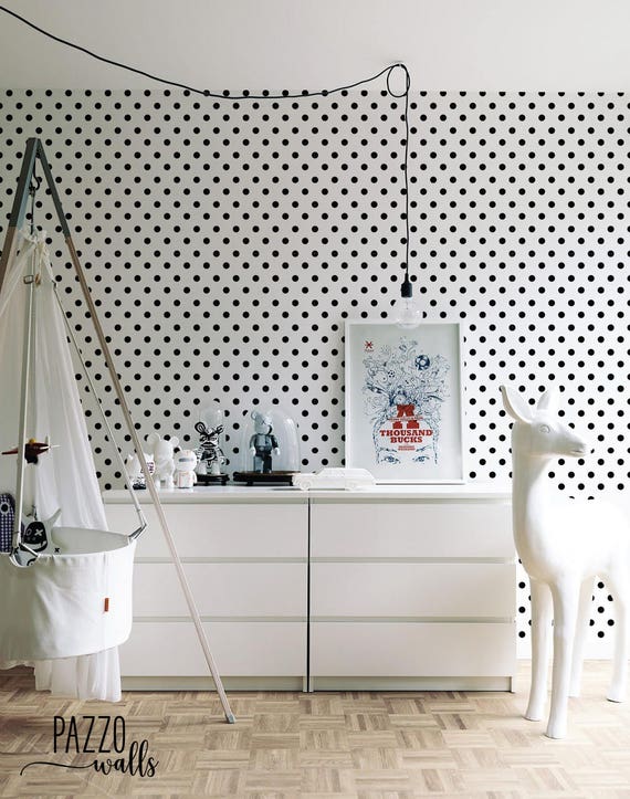Polka Dot Wallpaper Renters Decor Traditional or Removable - Etsy