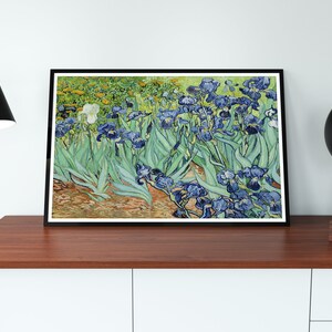 Vincent Van Gogh Póster autoadhesivo de lirios Pintura de flores al óleo Póster de despegar y pegar Decoración de pared extraíble 16PN imagen 2
