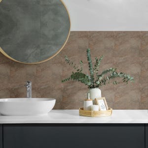 Natural Stone Pattern Tile Stickers, Beige Removable Tiles, Tile Stickers, Texture PVC Floor Tiles, Kitchen Tile Stickers