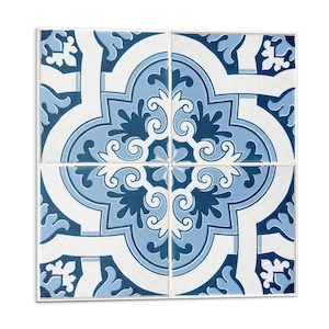 Tile Ornaments PVC Floor Tiles, Blue Tile Stickers, Removable Tiles, Texture Tile Stickers, Kitchen Tile Stickers