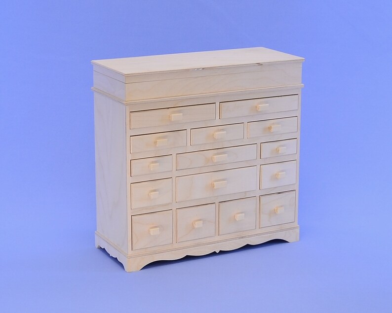 Blank for boxes,doll/'s dresser,doll furniture,wood for creativity decoupage Unfinished Wooden box jewelry box.# 62