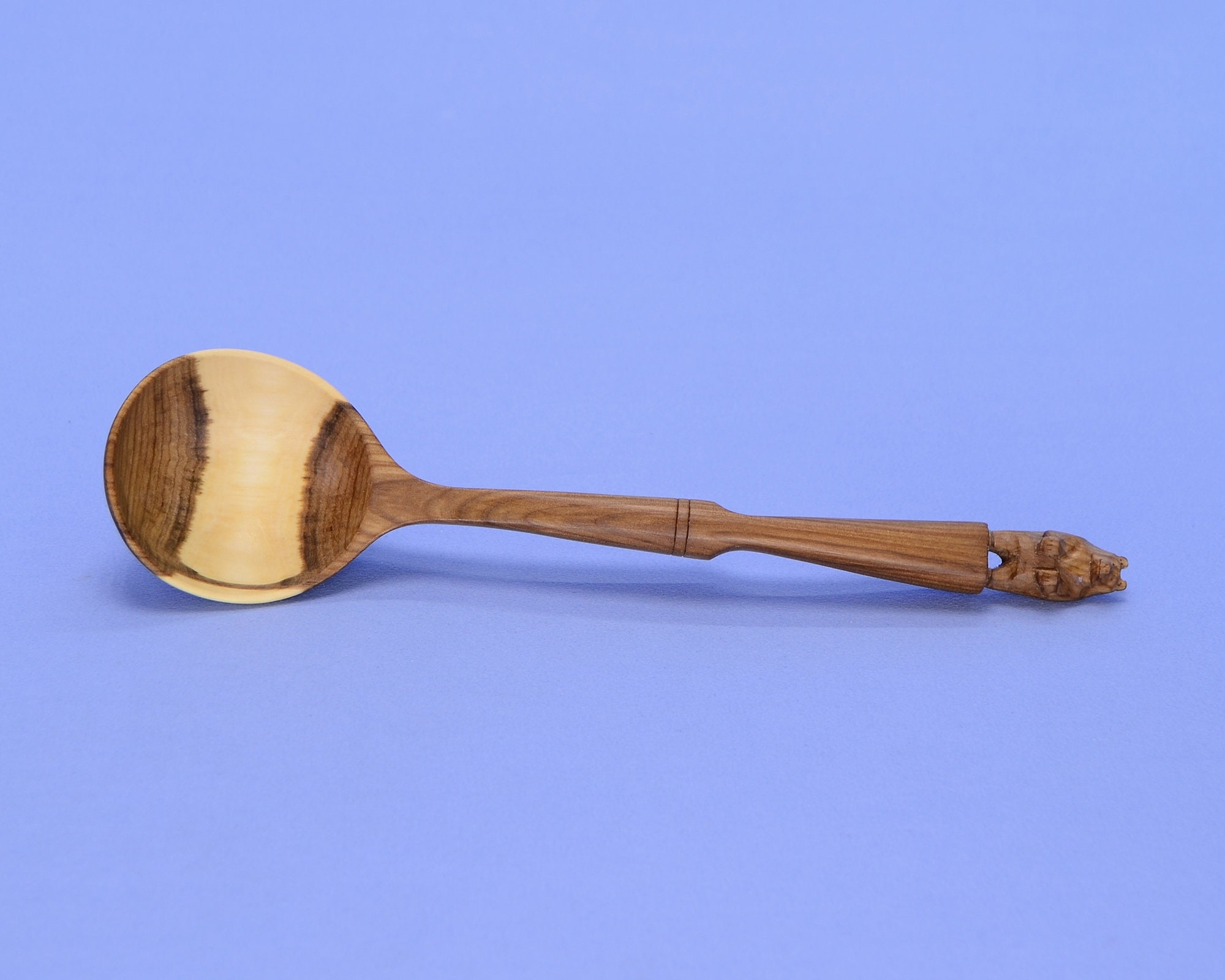 Handmade wooden spoon. With a carved handle in the form of a Etsy