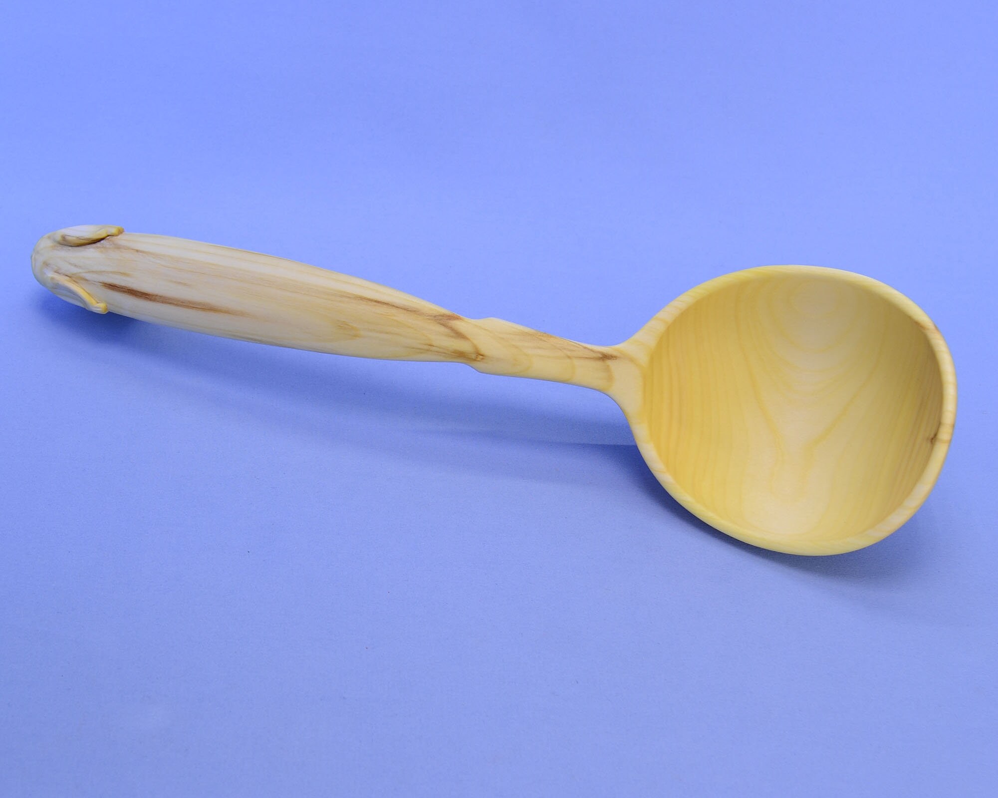 Large handmade wooden ladle. With a hanging handle. A unique Etsy
