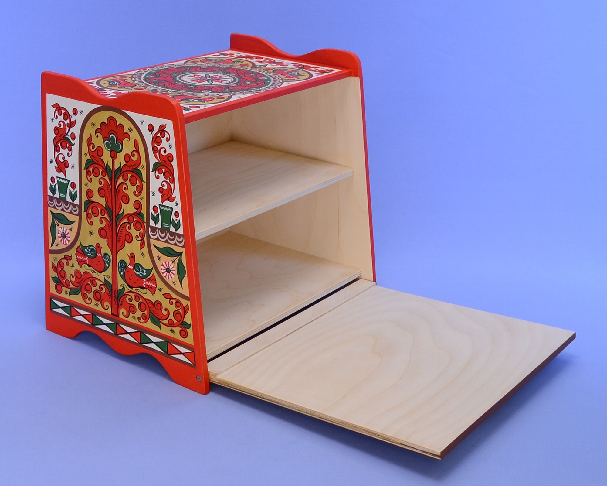 La caja de pan de madera con dos compartimentos está hecha y | Etsy