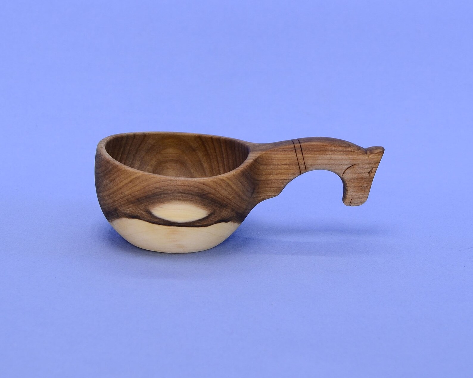 Unique handmade wooden salt shaker with carved handle. Etsy