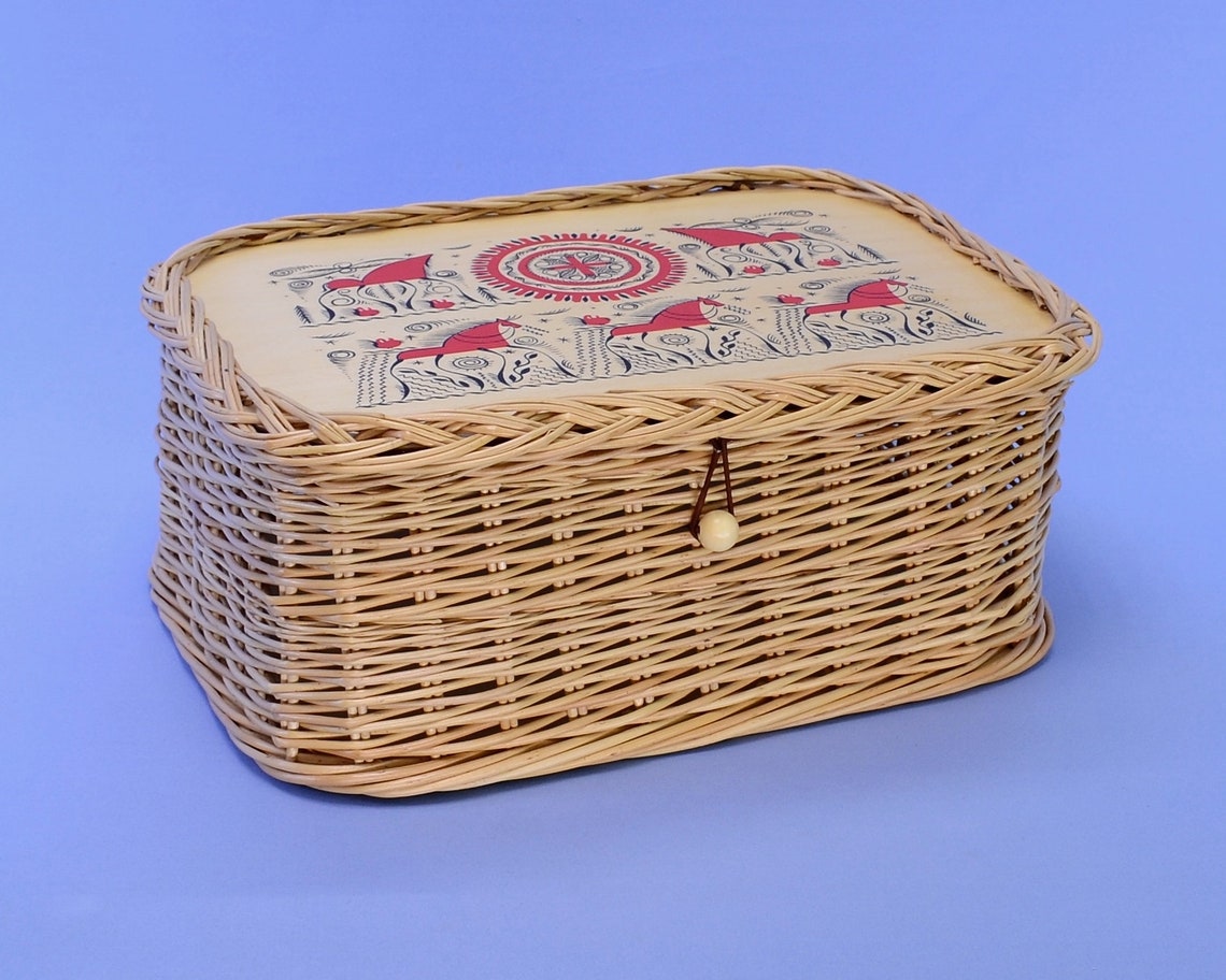 Rectangular Willow Vine Jewelry Box Vintage Wicker Box Etsy