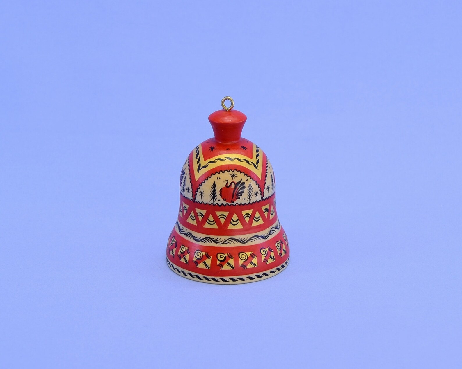 A small wooden bell. Painted by hand. Author's design. A Etsy