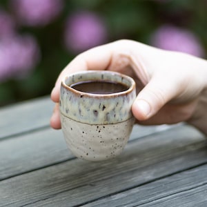 Rustic Stoneware Espresso Cup - Handmade 3 oz Clay Mug for Coffee Lovers