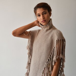 Cashmere knitted pippa poncho by michelle banarse