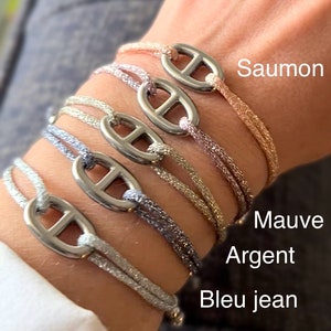 Bracelet maille marine doré ou argenté, cordon métallisé SUMMER FANTAISIE image 8