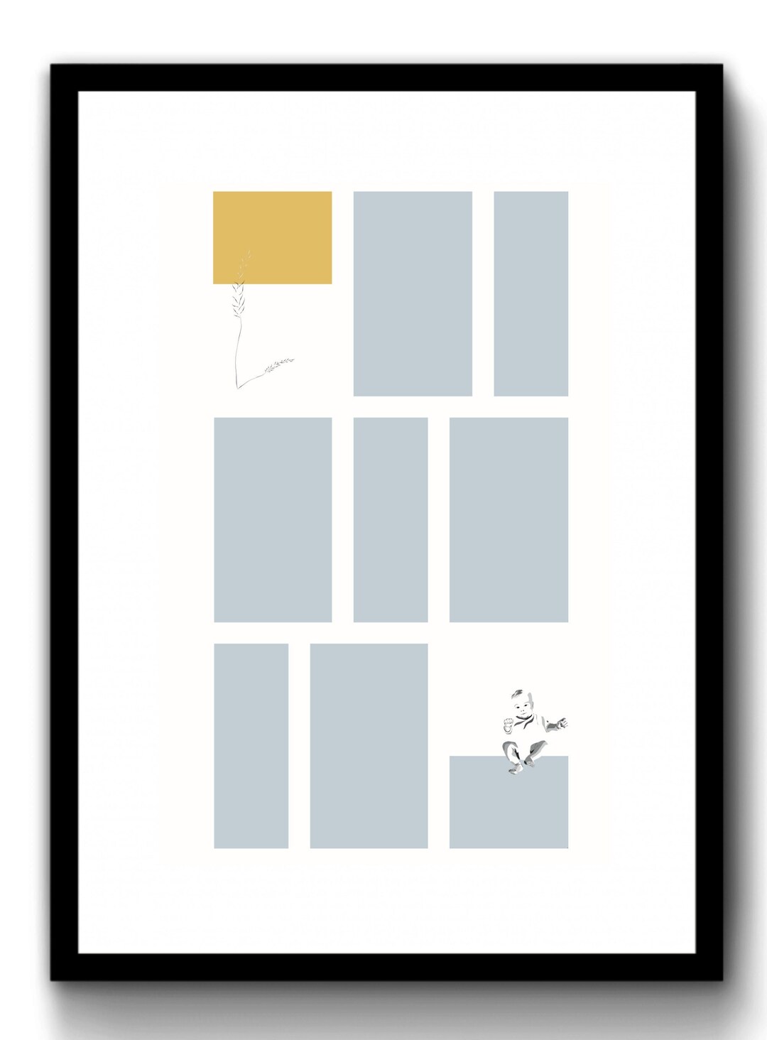 Baby and Geometrical Shapes, Printable Wall Art, Nursery Wall Art ...