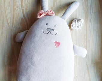 Kawaii Bunny Plushie toy, Funny stuffed and plush animals, Plush Bunny plush cushions, Hare Rabbit toy, Organic cotton toy