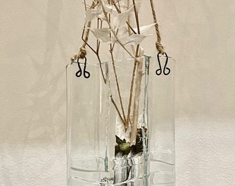 HANDMADE  Flower Vase - Our Best Seller! Rustic Fused Glass Single Stem Vase for Wet or Dry Flowers made with RECYCLED materials. Unique!