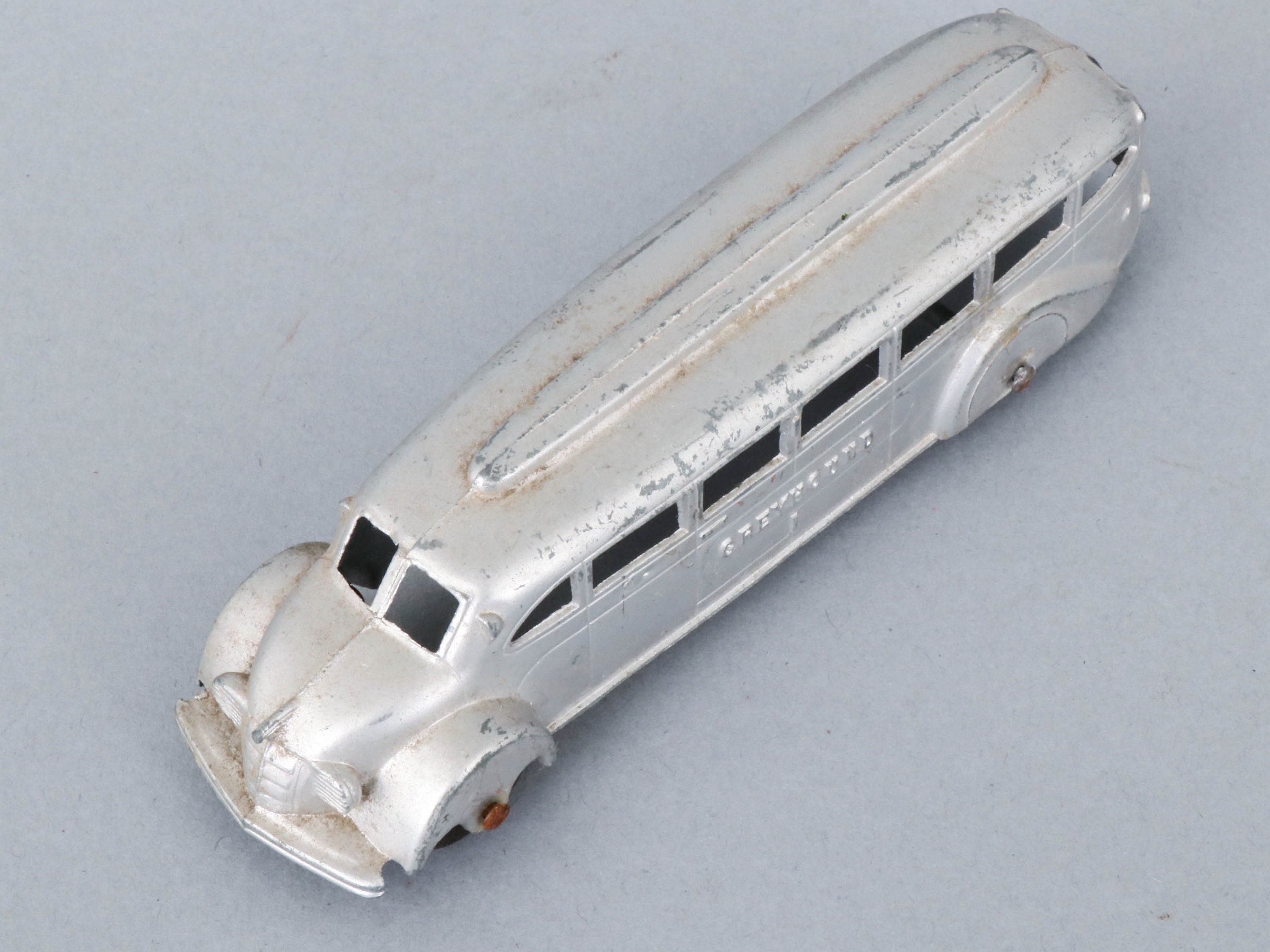 1940s Silver Painted Diecast Metal Greyhound Toy Bus Vintage Etsy
