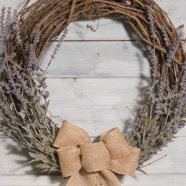 Lavender Wreath|Primitive Wreath|All Year Wreath|Farmhouse Wreath|Rustic Spring Wreath|Natural Wreath|Everyday Wreath|Year Round Wreath