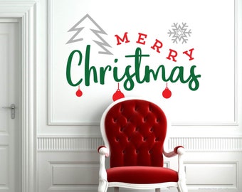 Large Merry Christmas Wall Decal