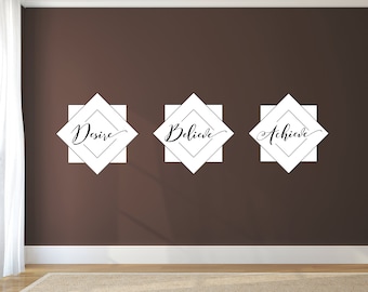 Desire, Believe, Achieve Wall Decals (3 Pack)