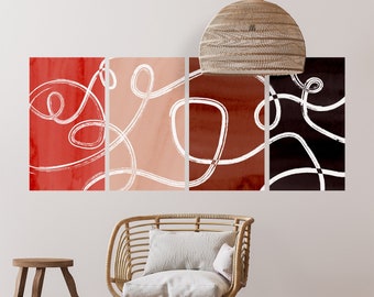 Abstract Paint Stroke Wall Decal Panels