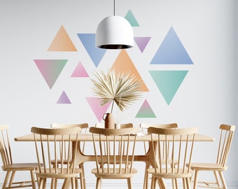 Fun Triangle Wall Decal Pattern (Gradient Pastel or 90's Kids)