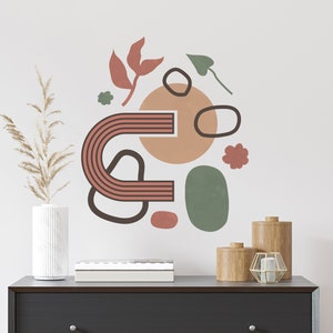Boho Abstract Greenery Wall Decal Pattern