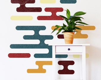 Abstract Fluid Lines Wall Decal Pattern