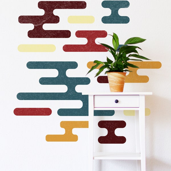 Abstract Fluid Lines Wall Decal Pattern