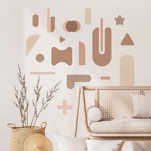 Abstract Shapes Wall Decal Pattern Neutral Tones