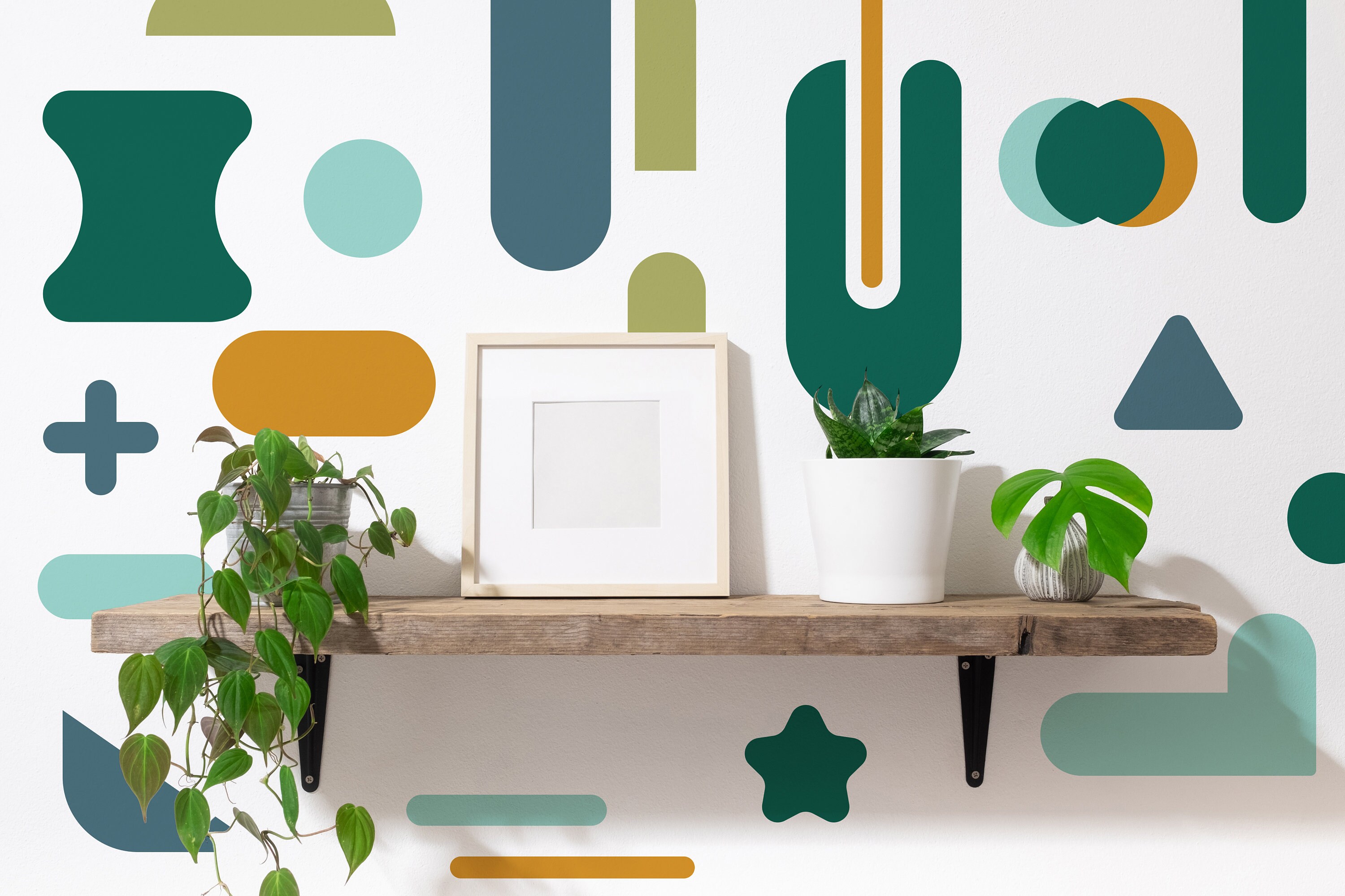Abstract Shapes Wall Decal Pattern - Etsy