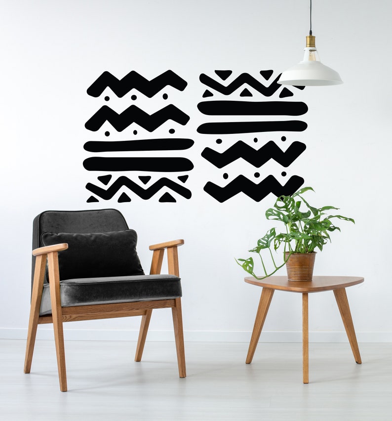 African Style Wall Decal Pattern Black