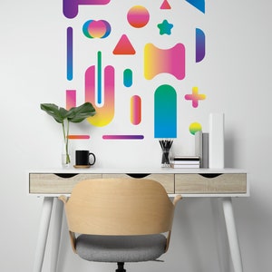Abstract Shapes Wall Decal Pattern Gradient