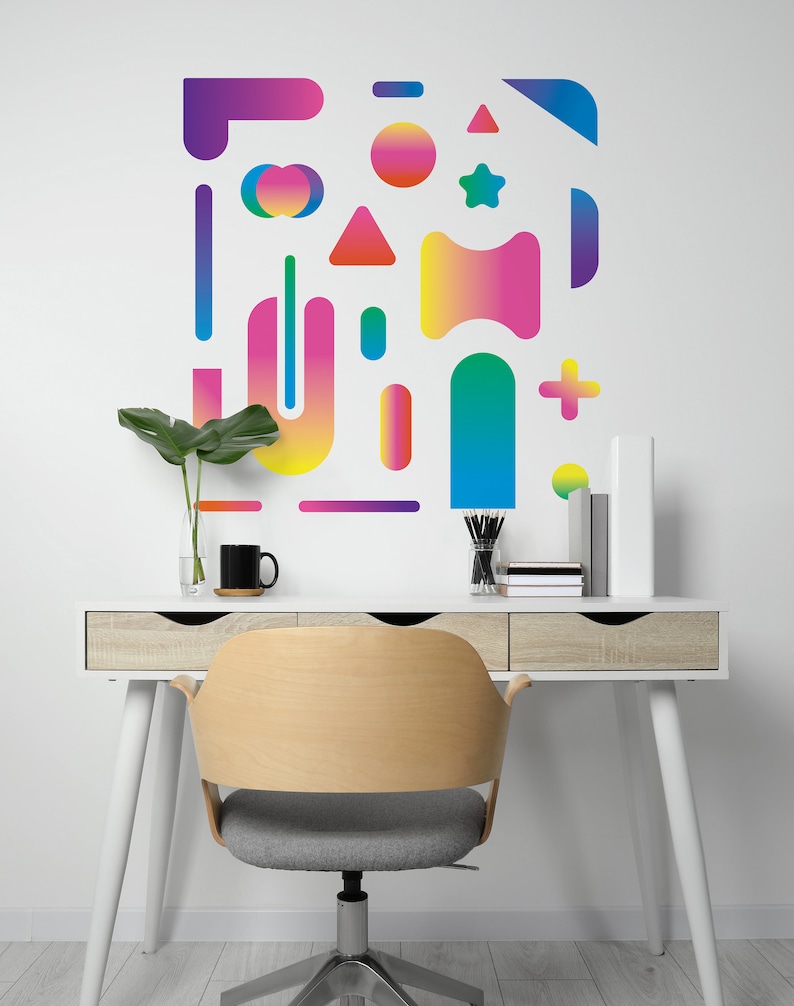 Abstract Shapes Wall Decal Pattern Gradient