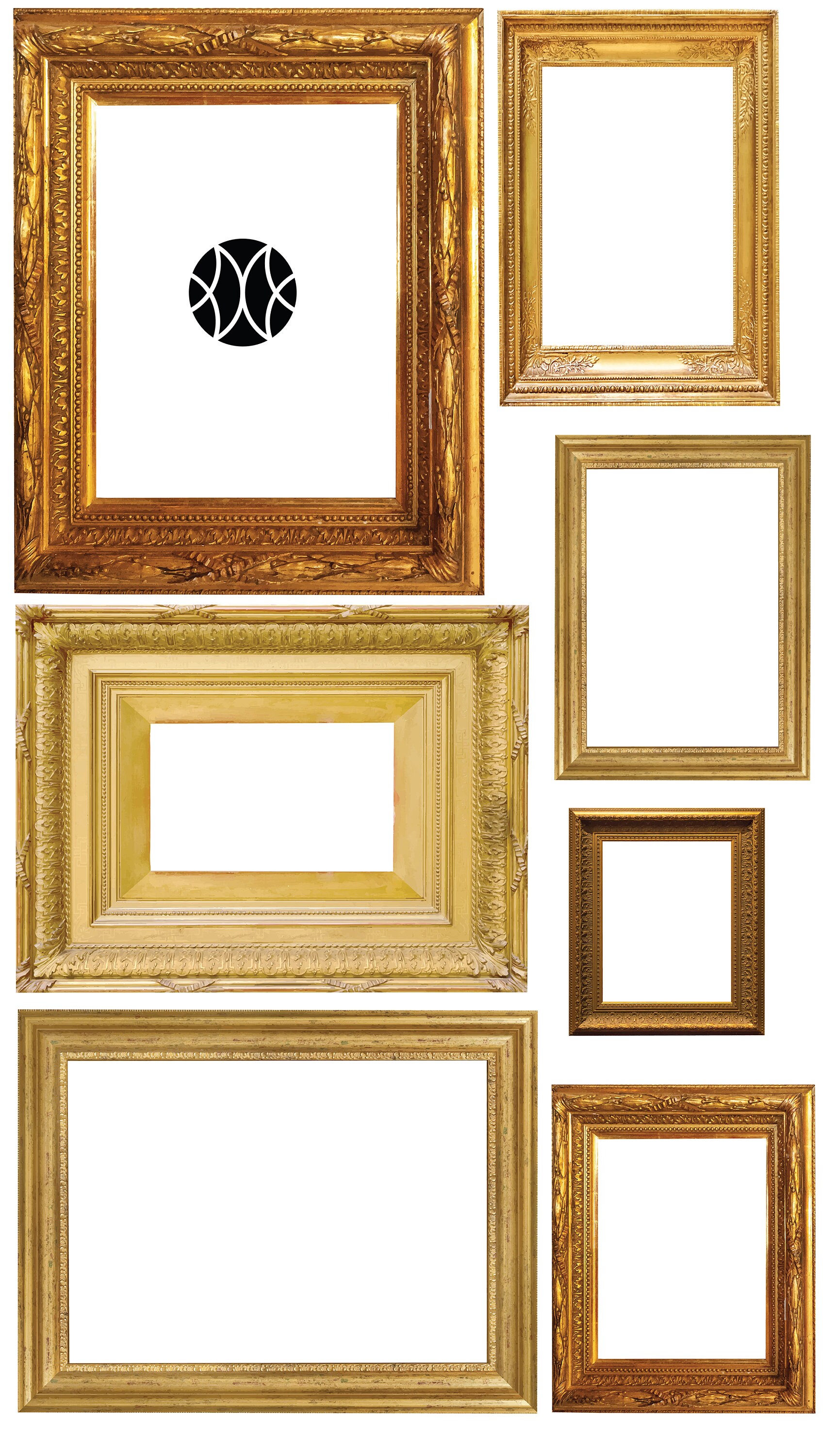 Gold Frame Collage Wall Decal Set Etsy