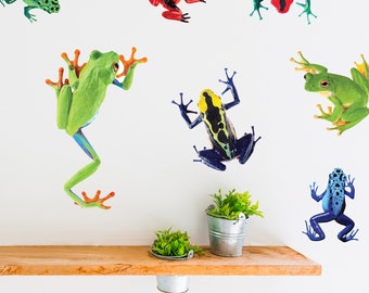 Realistic Watercolor Colorful Tree Frog Wall Decals