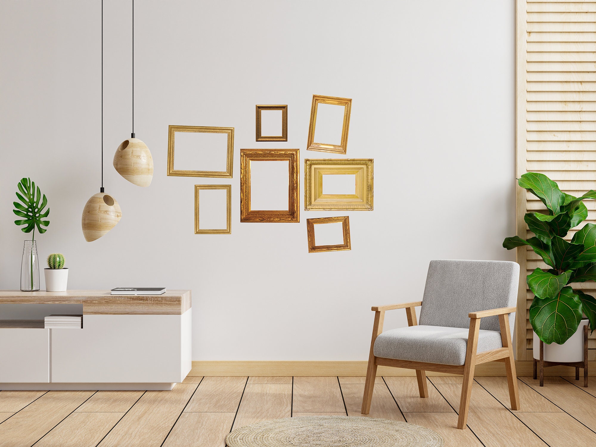 Gold Frame Collage Wall Decal Set Etsy