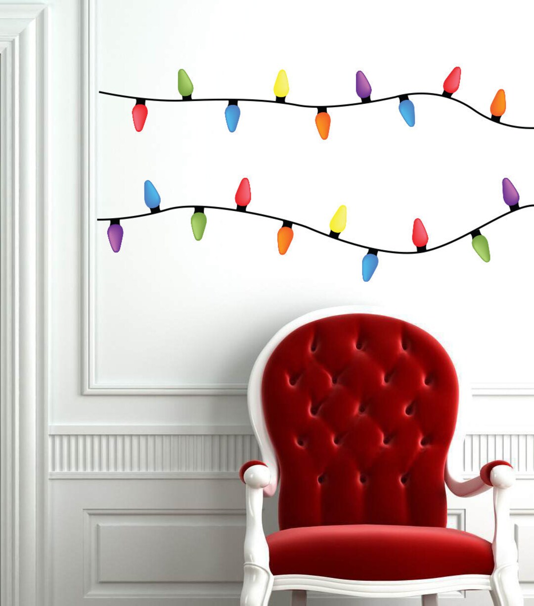 Christmas Lights Wall Decals Etsy