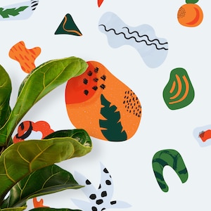Abstract Simplified Shapes Wall Decals