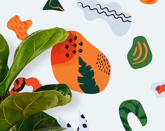 Abstract Simplified Shapes Wall Decals