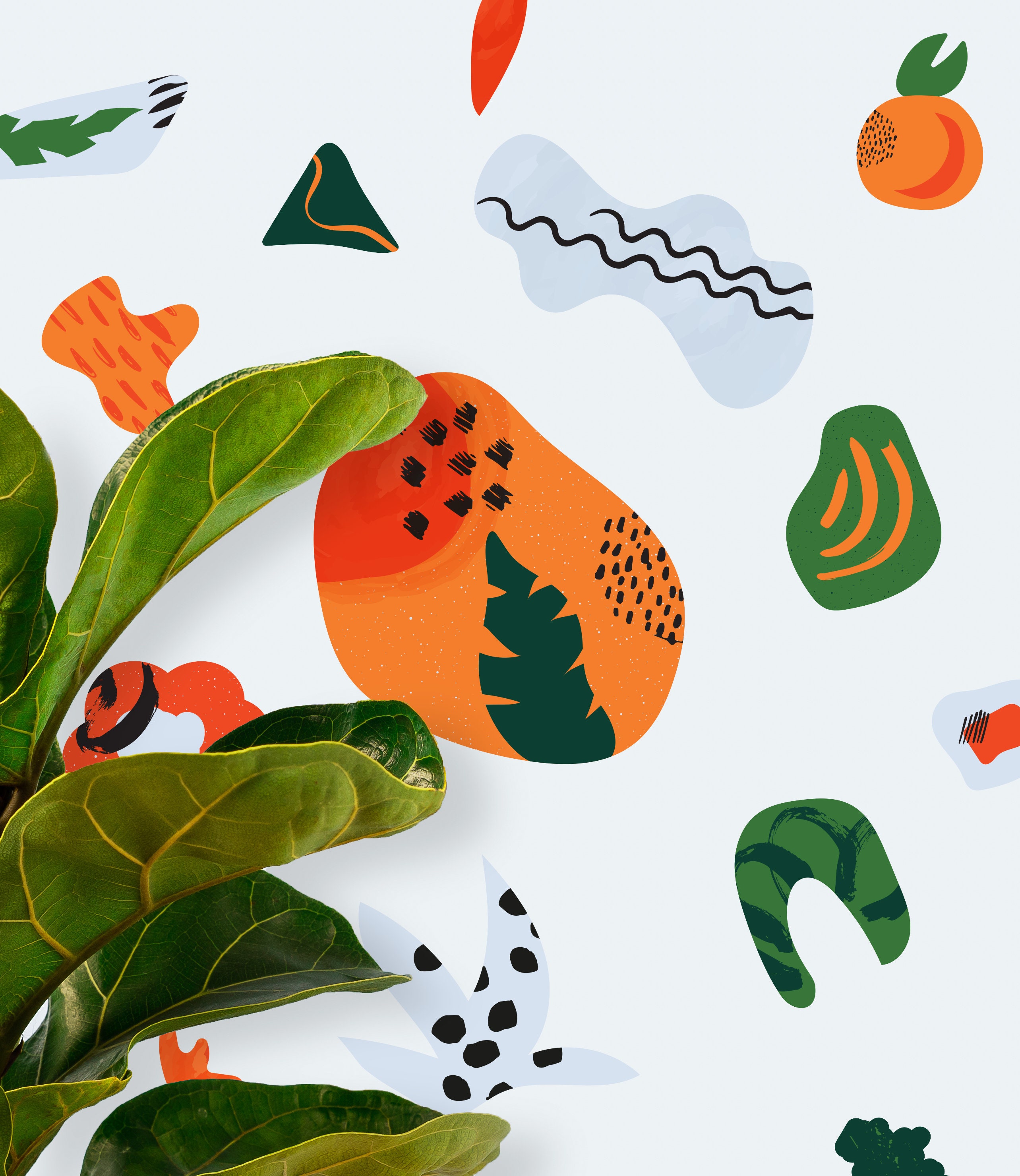 Abstract Simplified Shapes Wall Decals Etsy