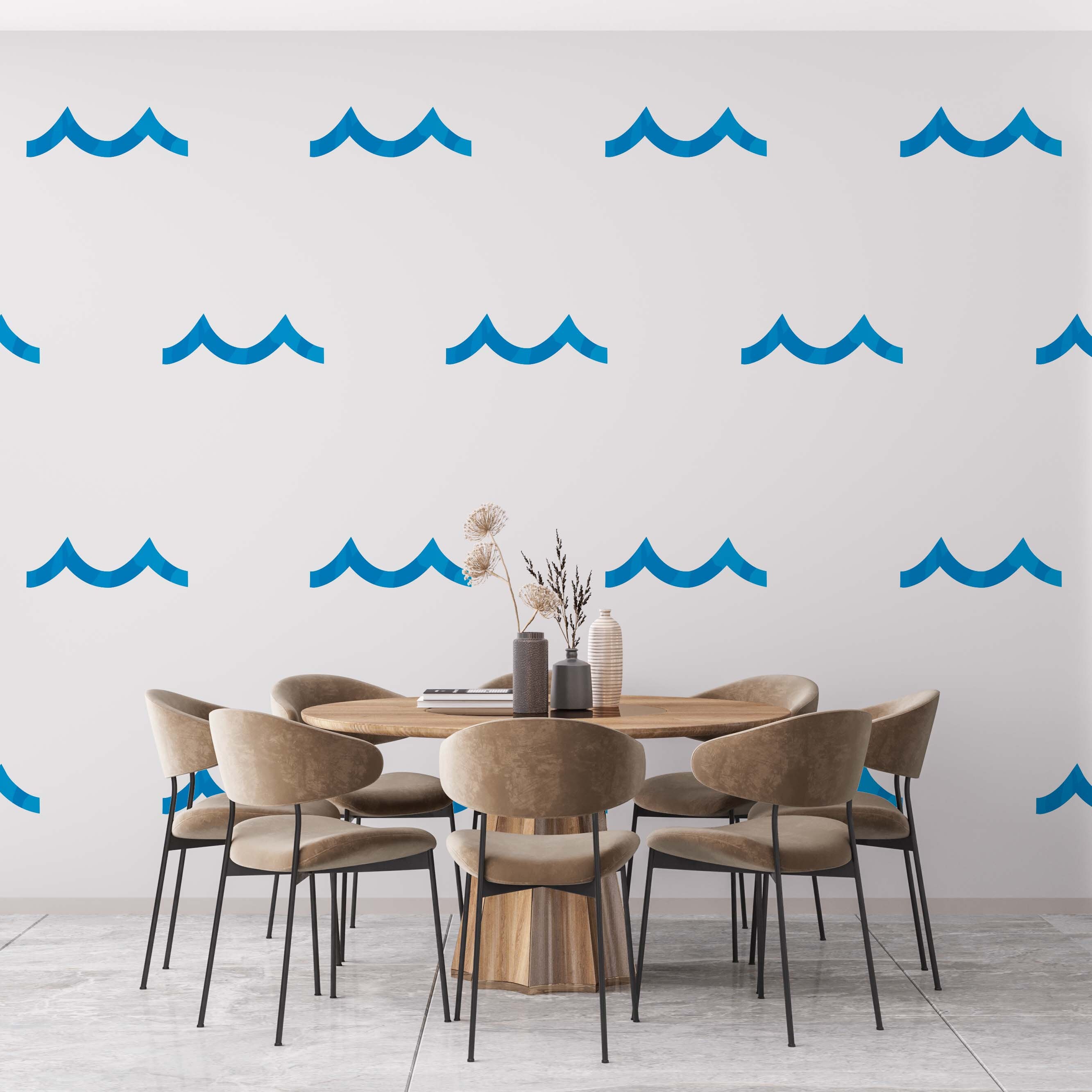Modern Wave Wall Decal Pattern Etsy UK