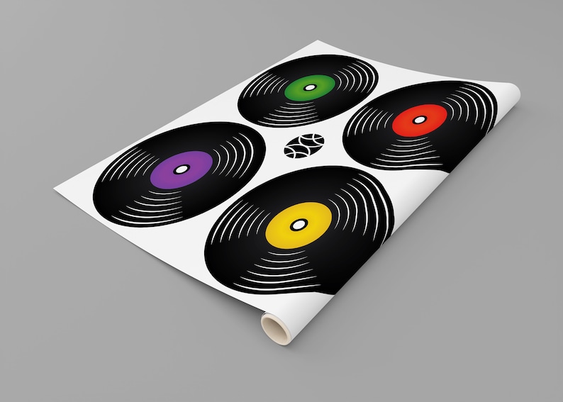 Vinyl Record Musical Wall Decal Pattern Etsy